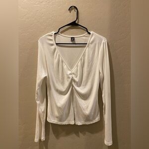 SHEIN White Long Sleeve Tee Top